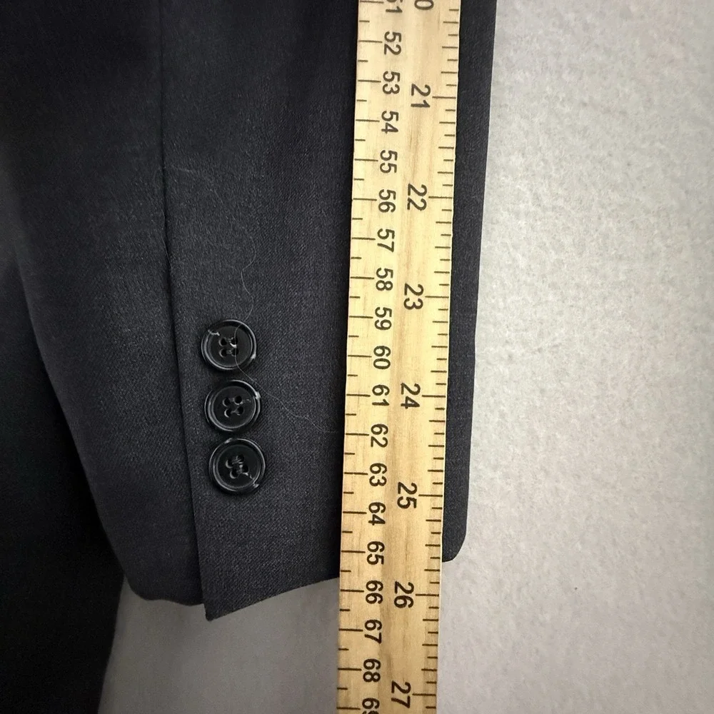Ermenegildo Zegna Mens US 44R Gray Wool 3‎ Button Blazer Jacket